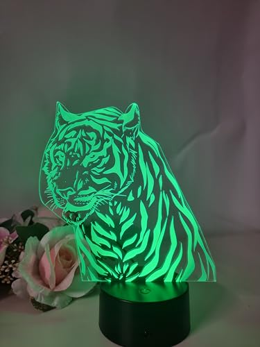 Optechvisual LED Tiger Tischlampe Das ideale Deko Accessoire und Nachtlicht für Tierliebhaber und Kinder von Optechvisual