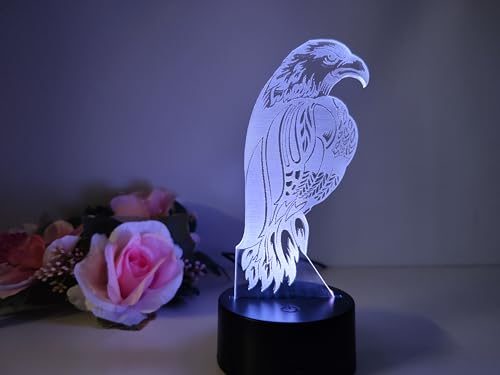 Optechvisual LED Tischlampe in Adler Design als Nachtlicht und Dekoration geschenkidee deko für Adler fans von Optechvisual