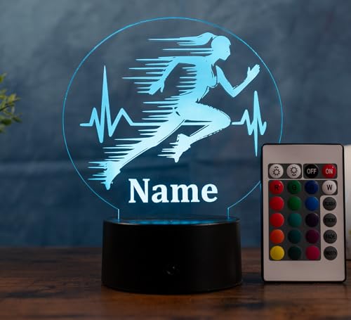 Optechvisual Läuferin Lampe personalisiert – LED Nachtlicht mit Name | Sprint Geschenk für Frauen & Mädchen | Running Light Leichtathletik Deko Kinderzimmer & Sportfans Optechvisual Läuferin Lampe personalisiert – LED Nachtlicht mit Name | Sprint Geschenk für Frauen & Mädchen | Running Light Leichtathletik Deko Kinderzimmer & Sportfans von Optechvisual