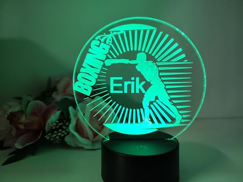 Optechvisual Personalisierte Boxer Lampe für Kämpfer muaiy thai Boxen Kampfsportler LED Lampe, 000000004 von Optechvisual
