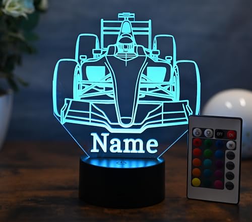 Optechvisual Personalisierte Formel-1 Nachtlicht Lampe, Geschenk für Formal eins Fans Geschenk Idee für Rennfahrer, als Tischlampe und Dekor von Optechvisual