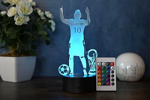 Optechvisual Personalisierte Fußball Lampe als Fussball Geschenk Idee stolze Torjubel Pose LED Tischlampe Nachtlicht Wohnungs Dekoration von Optechvisual