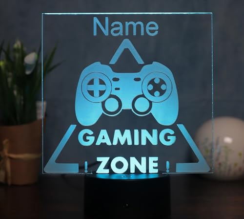 Optechvisual Personalisierte LED Gaming Lampe Gaming room Gaming deko Gamer geschenk idee zocker als Tischlampe von Optechvisual