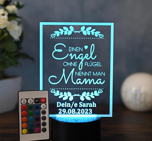 Optechvisual Personalisierte LED Lampe – Geschenk für Mama – Muttertagsgeschenk mit Name – Deko für Mütter – Liebevolle Geschenkidee für Mutter von Optechvisual