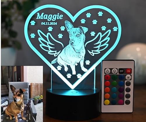 Optechvisual Personalisierte LED-Lampe mit Wunschfoto für Hunde – Individuelles Hundegeschenk – LED Nachtlicht & Deko mit eigenem Hundebild – Geschenkidee für Hundebesitzer von Optechvisual