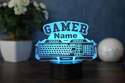 Optechvisual Personalisierte PC gaming lampe, LED Dekoration für zocker, als gaming room pc deko, gamer room Decoration von Optechvisual