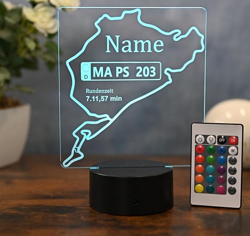 Optechvisual Personalisierte Rennstrecken LED Lampe – Eifelkurs Design – Geschenk für Autofans – geschenkidee für Motorsport fans Motorsport Deko von Optechvisual