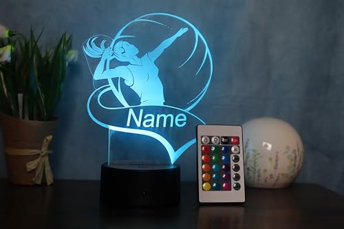 Optechvisual Personalisierte Volleyball LED-Tischlampe, Volleyball Spielerin, dekoration Zuhause von Optechvisual