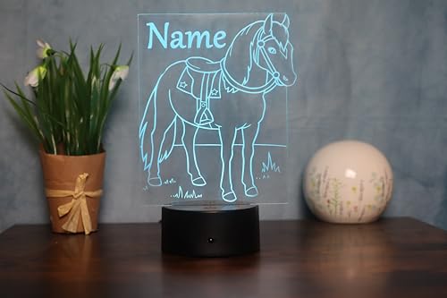 Optechvisual Pferd als Personalisierte LED-Tischlampe - Einzigartiges Geschenk für Pferdeliebhaber von Optechvisual