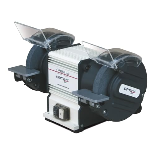 Optimum Doppelschleifmaschine OPTIgrind GU 18 (2 Schleifscheiben fein+grob, Funkenschutz, wartungsfreier Motor), 3101510 von OPTIMUM
