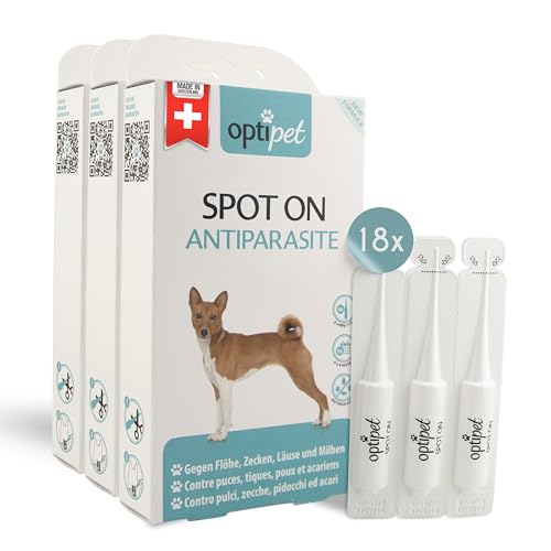 Optipet Spot On für Hunde 18x1,5ml Pipetten, Hochwirksam bis zu 24 Wochen gegen Milben, Flöhen, Zecken, Läusen Optipet Spot On für Hunde 18x1,5ml Pipetten, Hochwirksam bis zu 24 Wochen gegen Milben, Flöhen, Zecken, Läusen von OptiPet