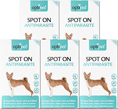 OptiPet Spot On für Hunde 30x1,5ml Pipetten, Hochwirksam bis zu 120 Wochen gegen Milben, Flöhen, Zecken, Läusen von OptiPet