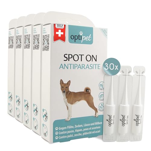Optipet Spot On für Hunde 30x1,5ml Pipetten, Hochwirksam bis zu 120 Wochen gegen Milben, Flöhen, Zecken, Läusen Optipet Spot On für Hunde 30x1,5ml Pipetten, Hochwirksam bis zu 120 Wochen gegen Milben, Flöhen, Zecken, Läusen von OptiPet