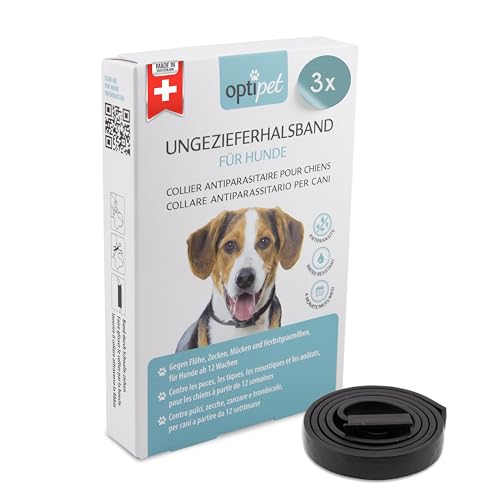 OptiPet 3X Halsband für Hunde, 4 Monate Schutz gegen Flöhe, Zecken, Mücken, Milben, wasserfest, für Hunde ab 12 Wochen OptiPet 3X Halsband für Hunde, 4 Monate Schutz gegen Flöhe, Zecken, Mücken, Milben, wasserfest, für Hunde ab 12 Wochen von OptiPet