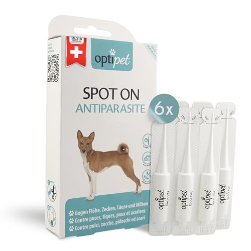 OptiPet Spot On 6x1,5ml Pipetten für Hunde, Hochwirksam bis zu 24 Wochen gegen Milben, Flöhen, Zecken, Läusen von OptiPet