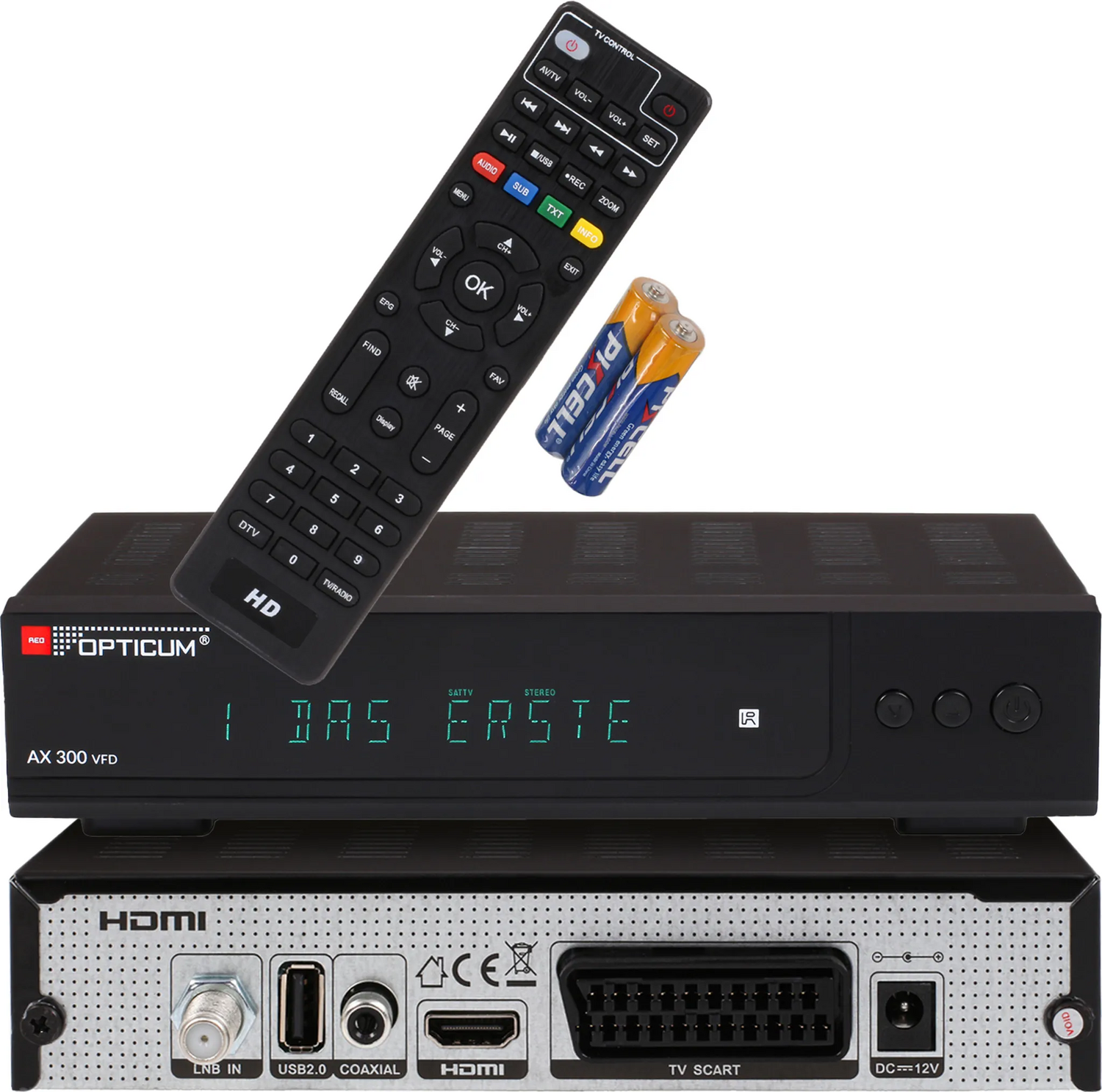 B-Ware Opticum Red Ax 300 Vfd Sat Receiver Empfänger Full Hd Hdtv Dvb S Dvb S2 Schwarz von Opticum