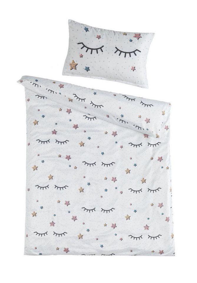 Optidream Babybettwäsche Set Mikrofaser 100x135 Design Naema, Mikrofaser, 2 teilig, Sommer Geschenke Idee Frauen Männer weich sale Reißverschluss Partner von Optidream