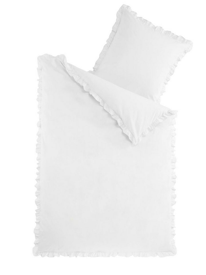 Optidream Bettwäsche Set Renforcé 135x200 Baumwolle weiss weiss, Renforcé, 2 teilig, Sommer Geschenke Idee Frauen Männer weich sale Reißverschluss Partner von Optidream