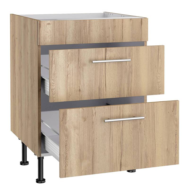 home24 Kochfeld-Unterschrank II 60cm Braun/Wildeiche Dekor von home24
