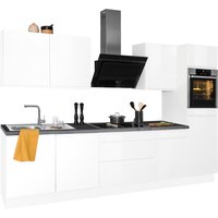 OPTIFIT Küchenzeile Avio, Premium-Küche, ohne E-Geräte, mit Soft-Close-Funktion, Vollauszügen, 38 mm starker Arbeitsplatte und hochwertigen Hochglanz-Fronten, Breite 330 cm von Optifit