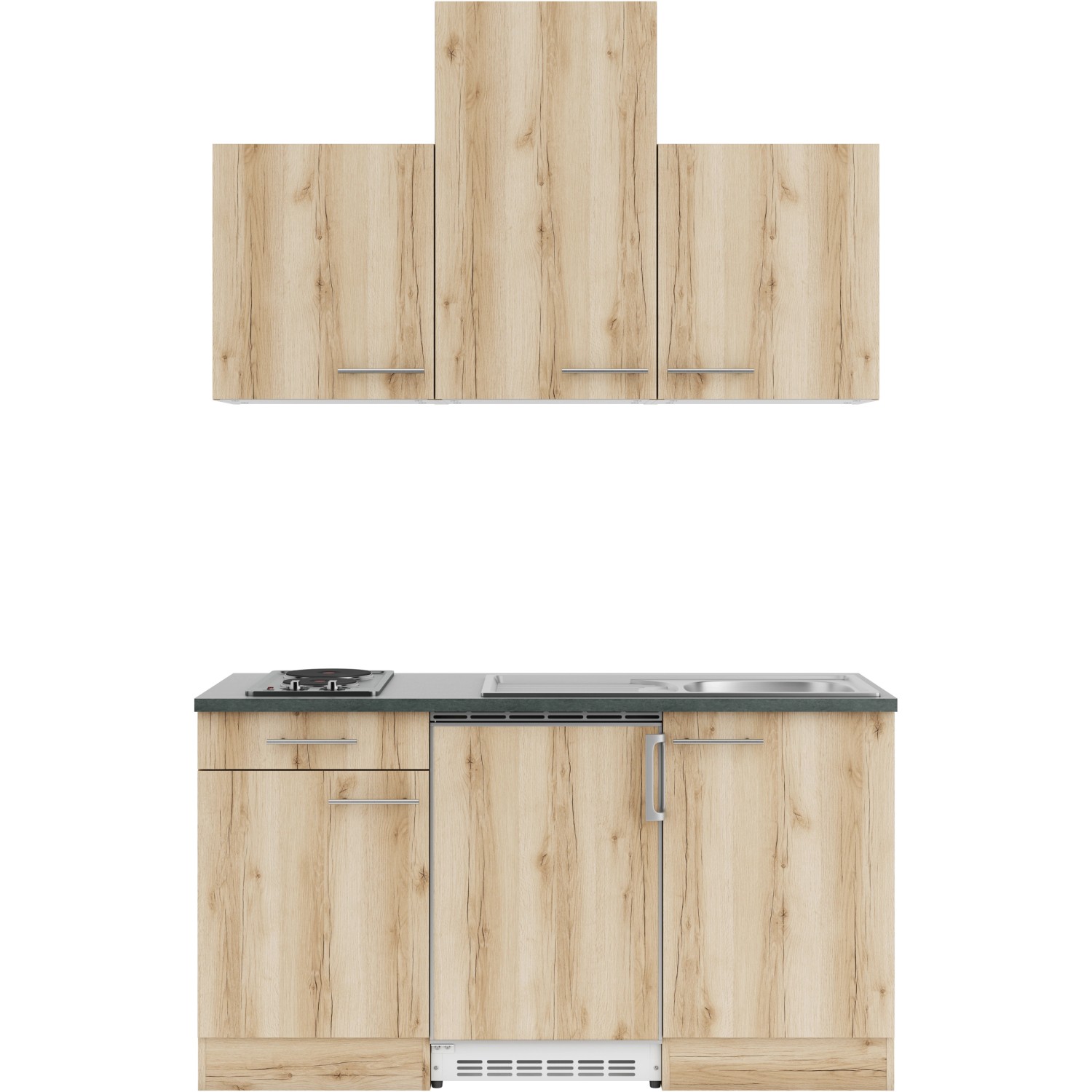 OPTIFIT Livorno290 Miniküche 150 cm Wildeiche Nachbildung von Optifit
