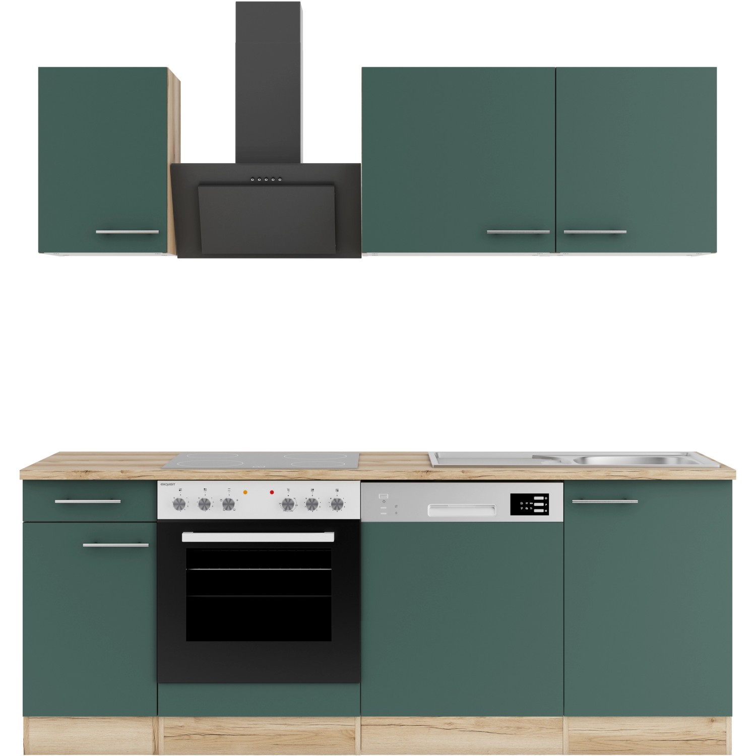 OPTIFIT Savona405 Küchenzeile 210 cm Steingrün OPTIFIT Savona405 Küchenzeile 210 cm Steingrün von Optifit
