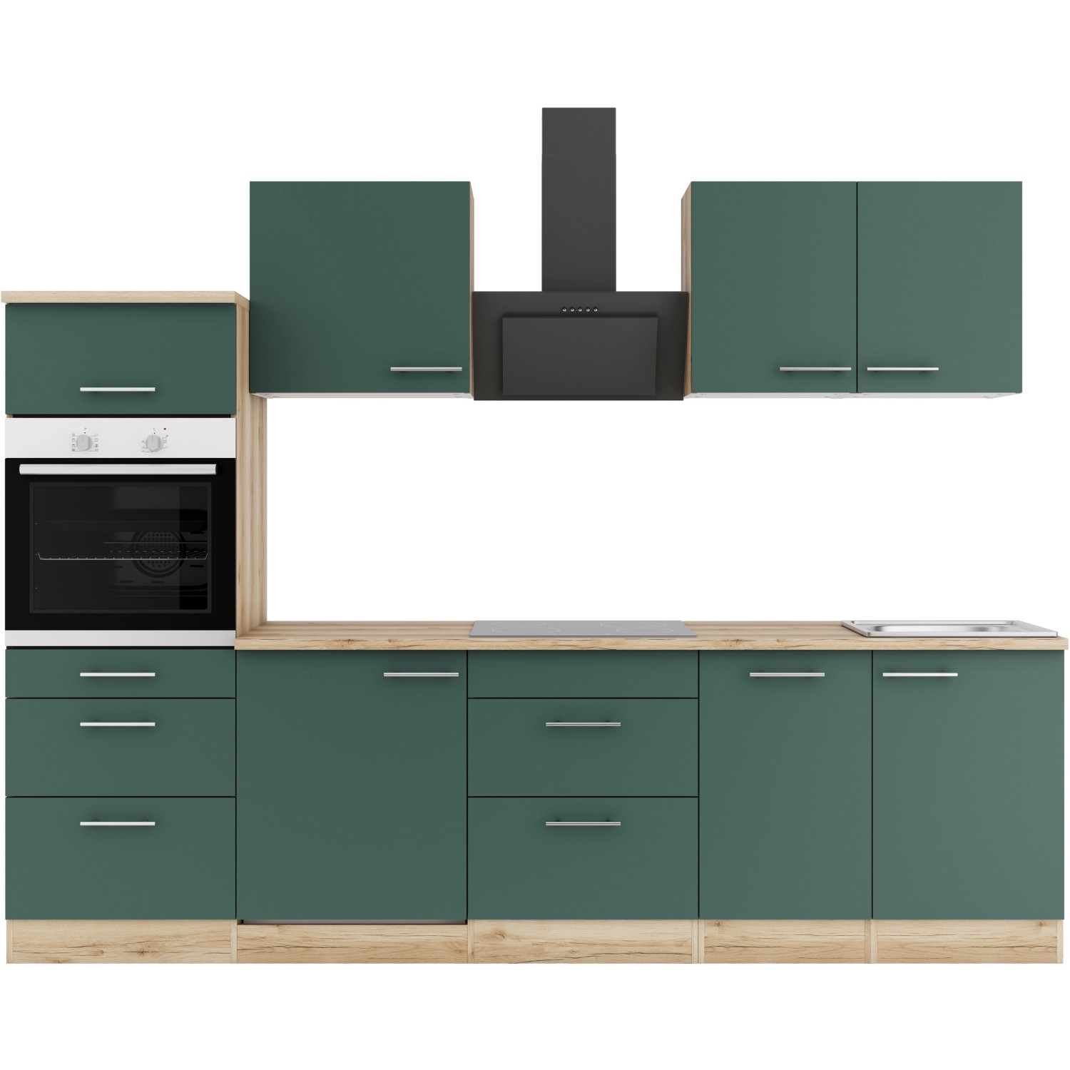 OPTIFIT Savona405 Küchenzeile 270 cm Steingrün von Optifit