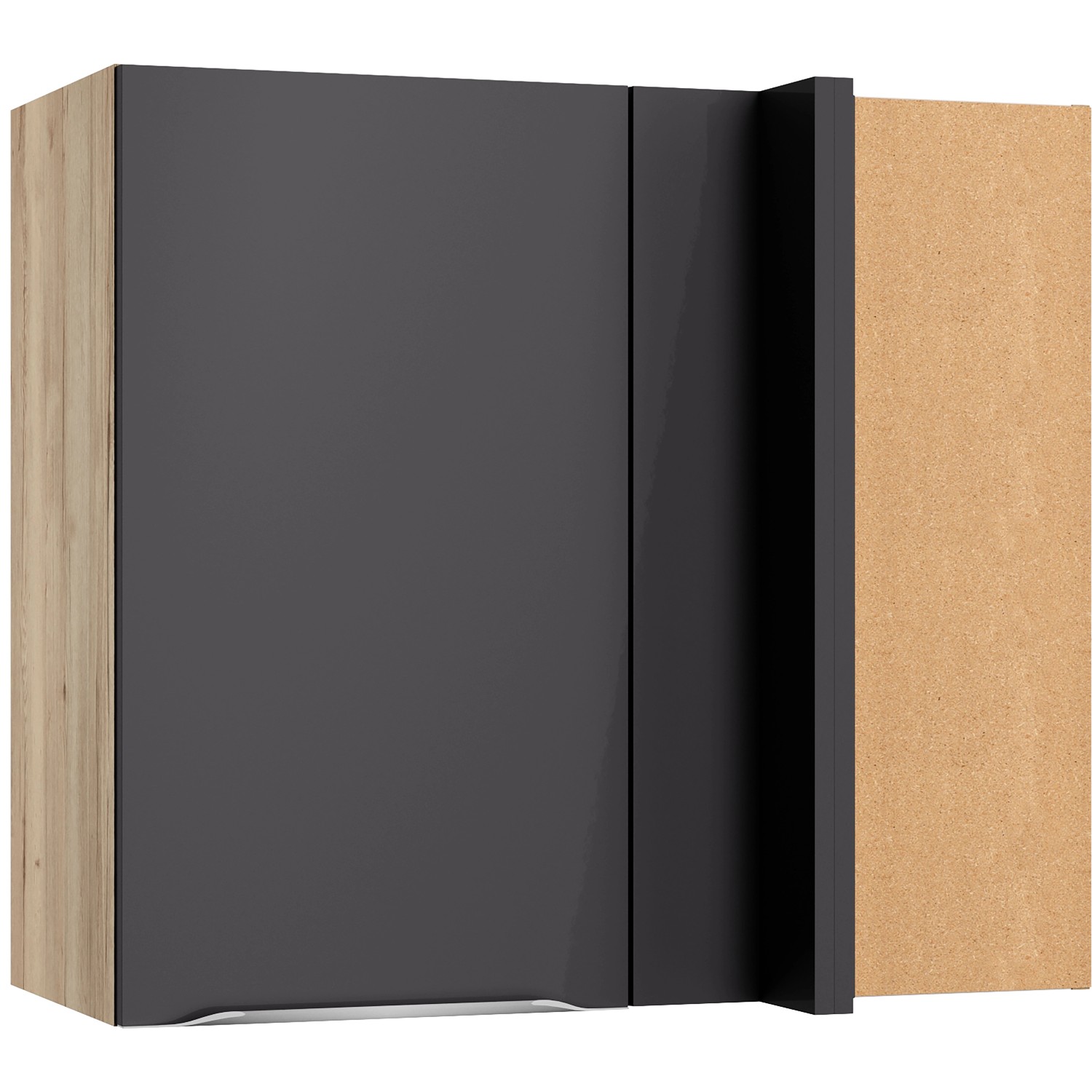 Optifit Eckoberschrank Linus984 80/45 x 70,4 x 34,9 cm Anthrazit Wildeiche von Optifit