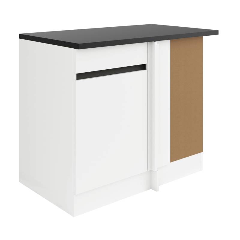 Optifit Eckunterschrank 100 x 88 x 60 cm Luca932 Weiß Anthrazit von Optifit