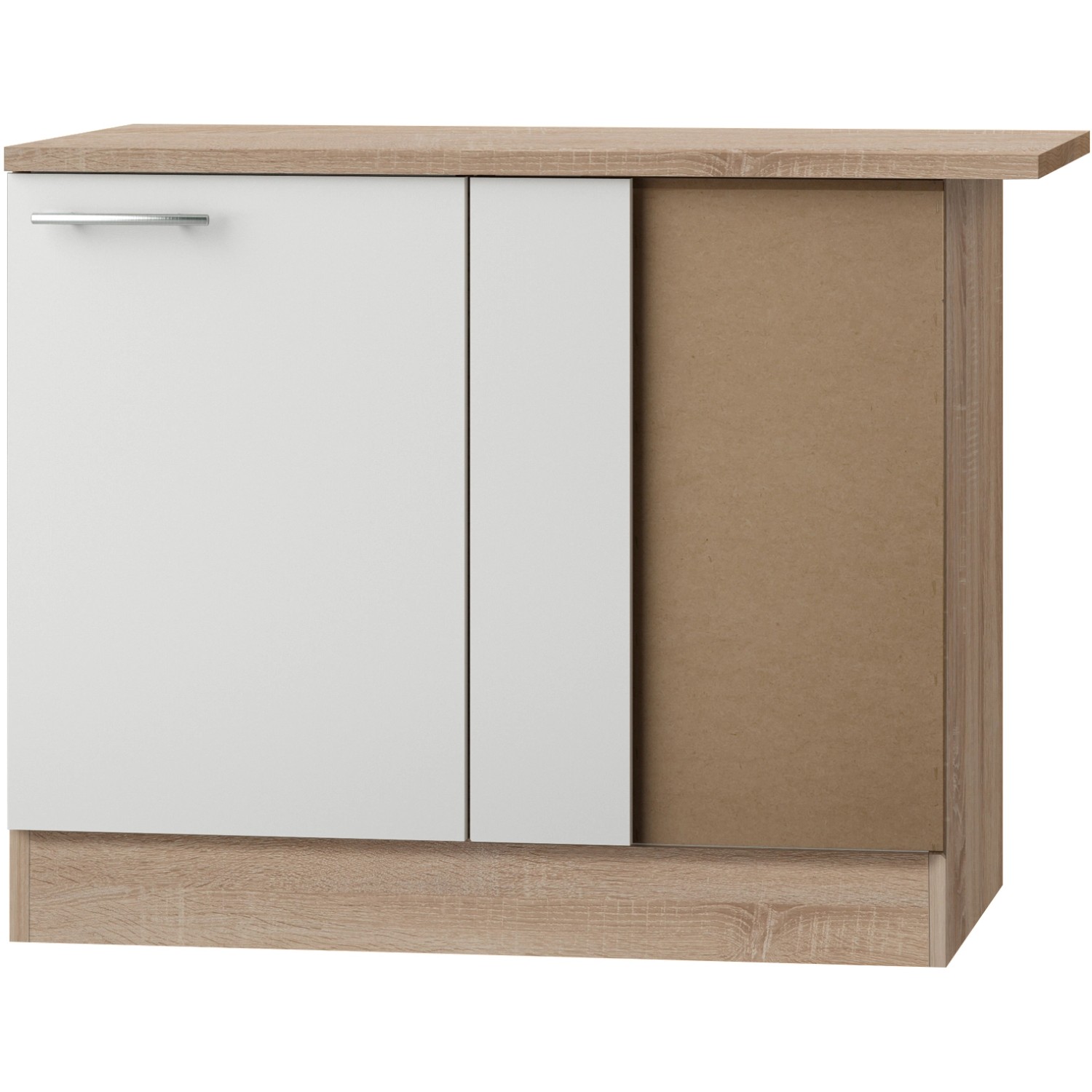 Optifit Eckunterschrank f. Geschirrsp. Dakar286 100x84,8x60cm Weiß Eiche hell NB von Optifit