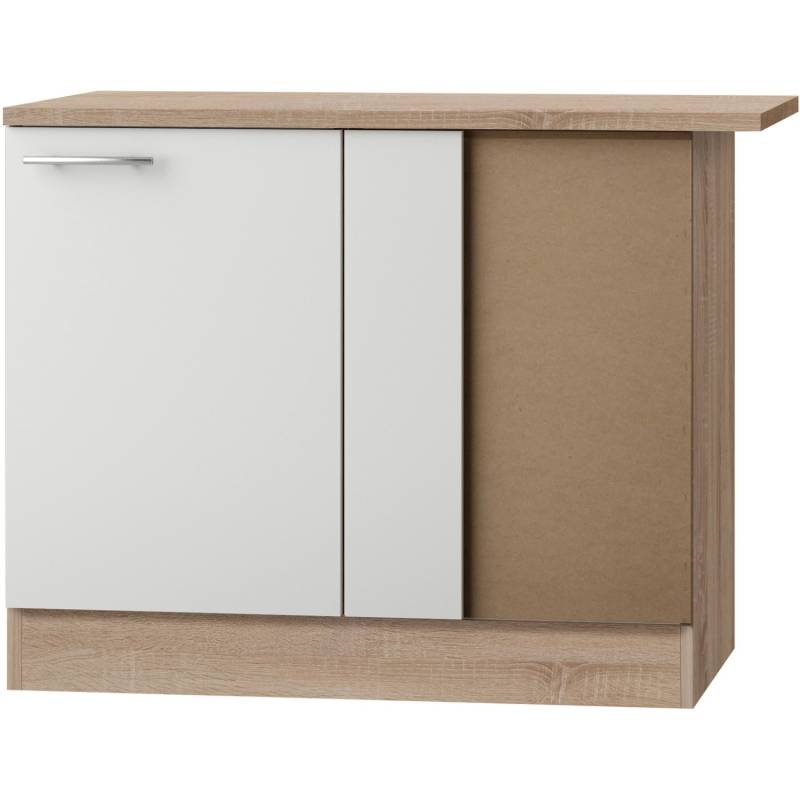 Optifit Eckunterschrank f. Geschirrsp. Dakar286 100x84,8x60cm Weiß Eiche hell NB von Optifit