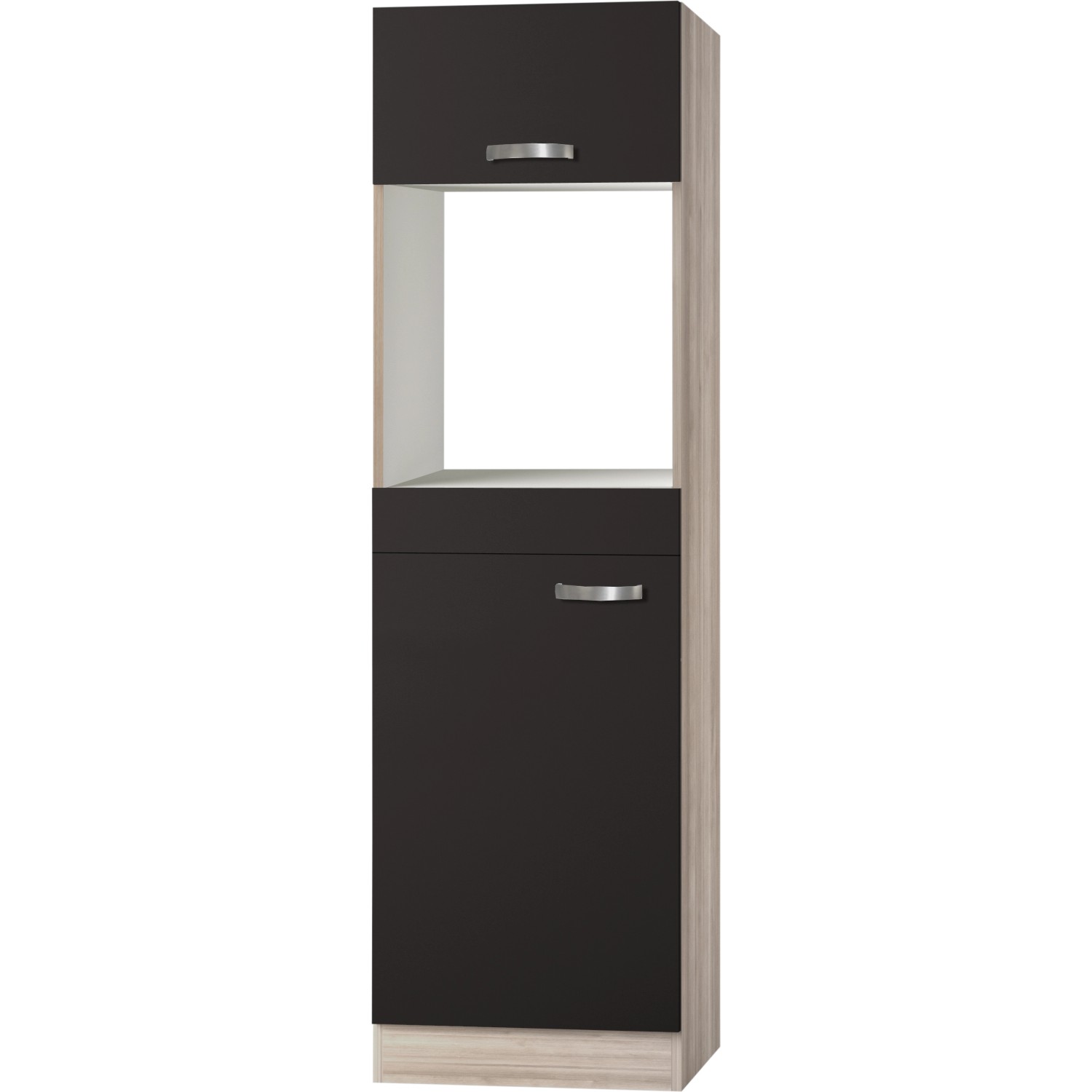 Optifit Hochschrank f. Backofen u. Kühlschrank Faro220 60 cm Anthrazit-Braun von Optifit