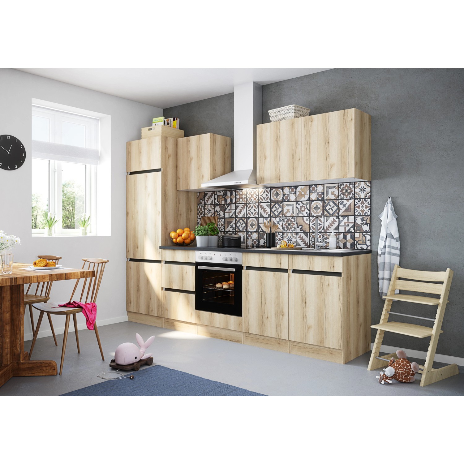 Optifit Küchenzeile OPTIkombi Kaya290 ohne E-Geräte 270 cm Breite Wildeiche NB von Optifit