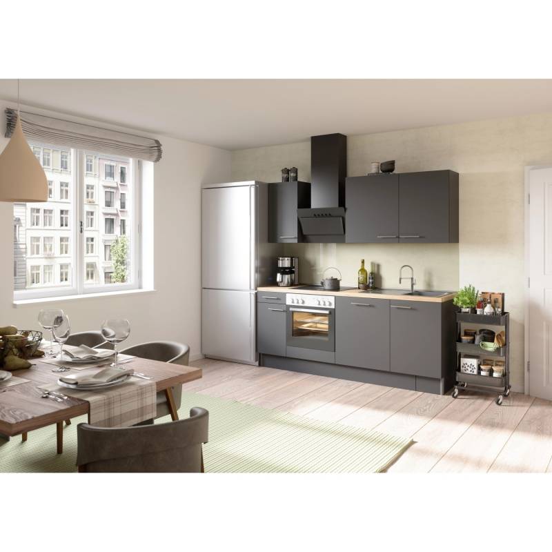Optifit Küchenzeile Optikoncept Ingvar 210 cm Anthrazit von Optifit