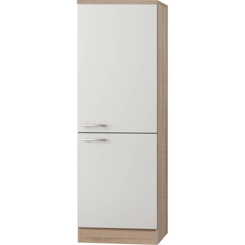Optifit Midischrank für Kühlschrank Dakar286 60 cm x 174,4 cm x 60 cm Weiß-Eiche von Optifit
