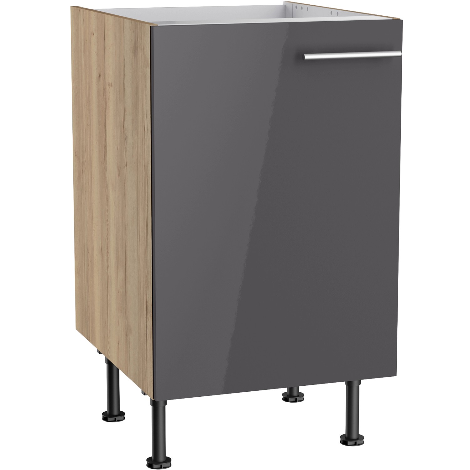 Optifit Spülenunterschrank Jonte984 50 cm x 87 cm x 58,4 cm Anthrazit-Wildeiche von Optifit