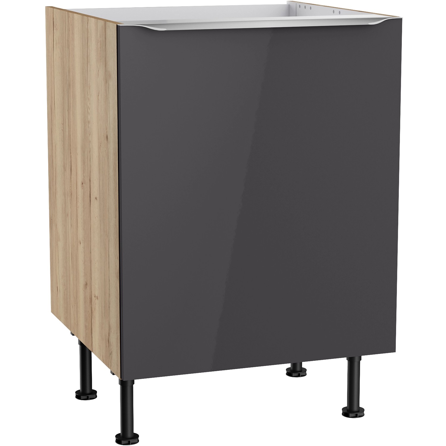 Optifit Spülenunterschrank Linus984 60 cm x 87 cm x 58,4 cm Anthrazit-Wildeiche von Optifit