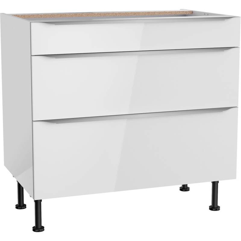 Optifit Unterschrank mit 3 Auszügen Arvid986 90 cm x 87 cm x 58,4 cm Weiß von Optifit
