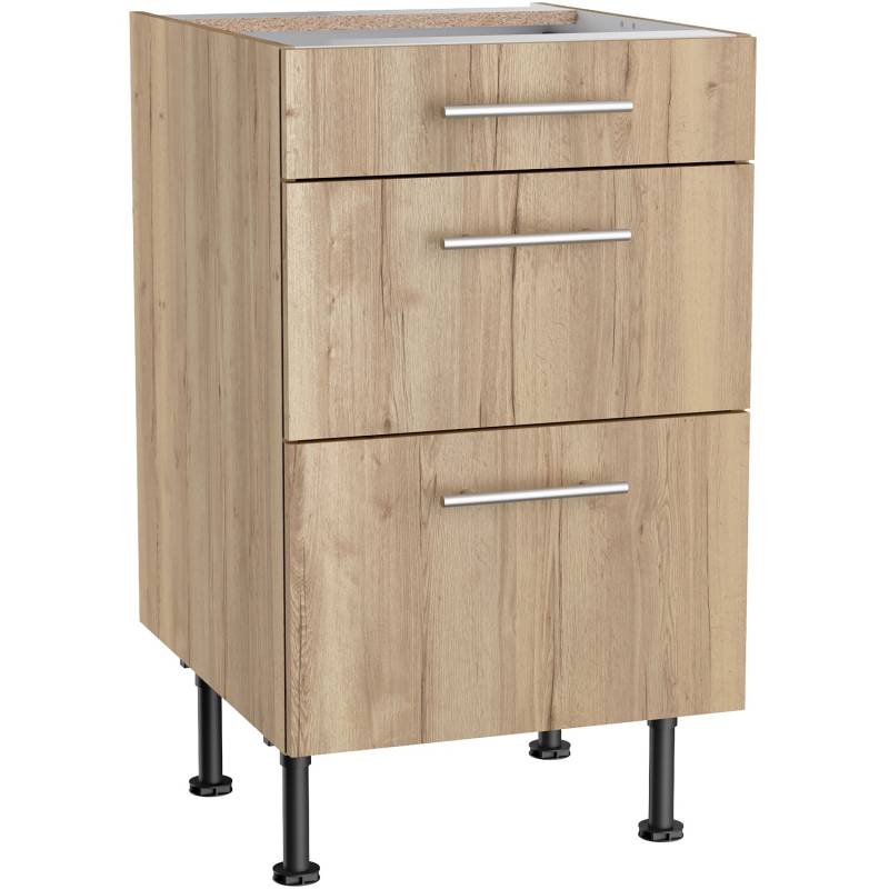 Optifit Unterschrank mit 3 Auszügen Erik290 50 cm x 87 cm x 58,4 cm Wildeiche von Optifit
