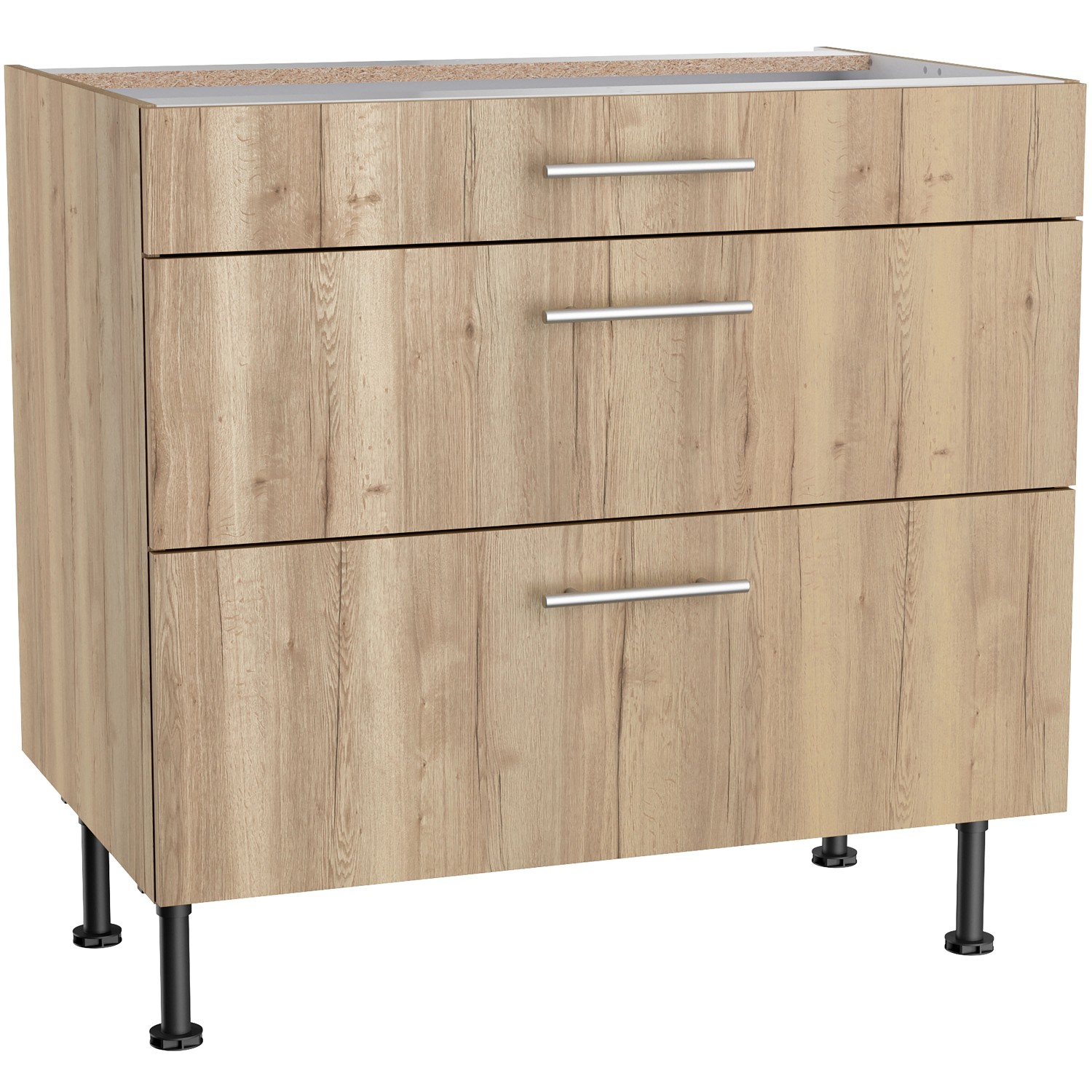 Optifit Unterschrank mit 3 Auszügen Erik290 90 cm x 87 cm x 58,4 cm Wildeiche von Optifit