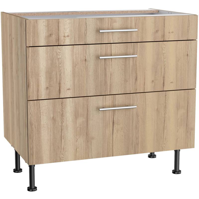 Optifit Unterschrank mit 3 Auszügen Erik290 90 cm x 87 cm x 58,4 cm Wildeiche von Optifit