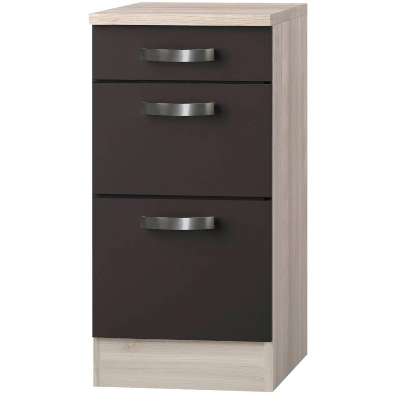 Optifit Unterschrank mit 3 Auszügen Faro220 40 cm Anthrazit-Braun von Optifit