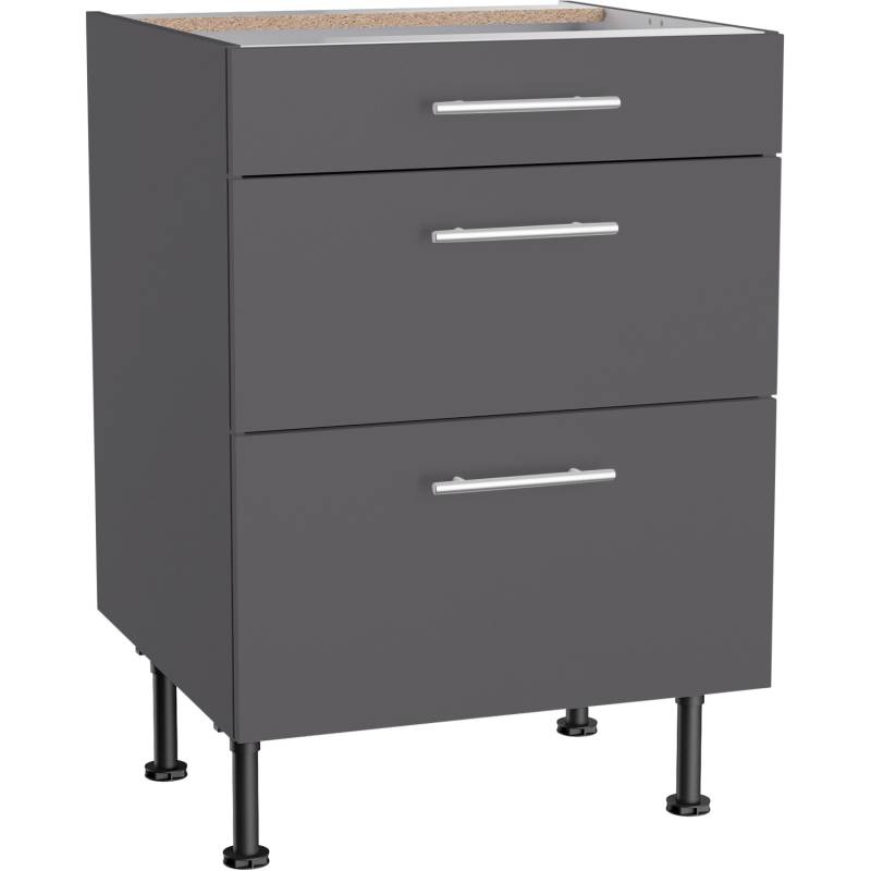Optifit Unterschrank mit 3 Auszügen Ingvar420 60 cm Anthrazit Matt von Optifit