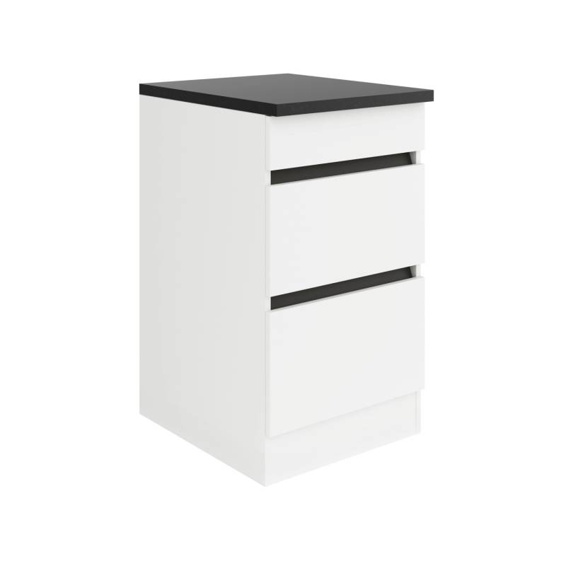 Optifit Unterschrank mit Auszügen 50 x 88 x 60 cm Luca932 Weiß Anthrazit von Optifit