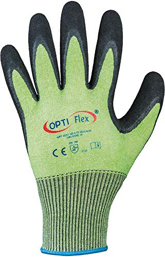 1 Paar Latex beschichtete Handschuhe für alle Jahreszeiten Stronghand *Multi Season* - neon-grün/schwarz von Optiflex