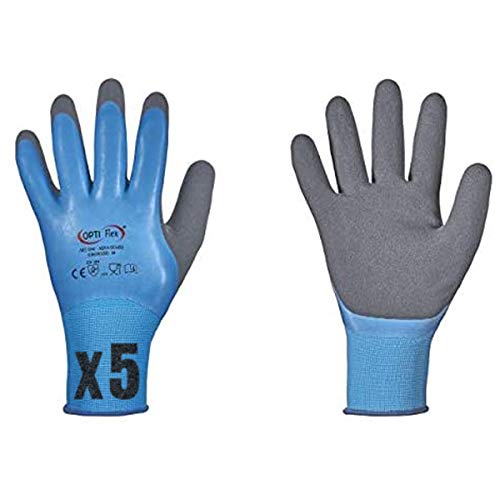 HandschuhMan. Vollbeschichtete Arbeitshandschuhe Aqua Guard, wasserdicht lebensmittelgeeignet. Gr. 7-11 (11/XXL (5 Paar)) von Optiflex