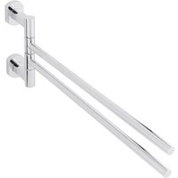 Optima - Cube Way Handtuchhalter aus Messing mit 2 Schwenkarmen, Chrom (SPI19) von Optima