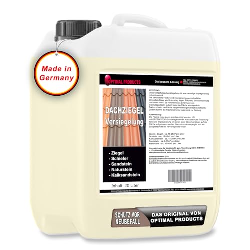 Optimal Products Dachversiegelung/Imprägnierung | Atmungsaktive Langzeitschutz-Versiegelung mit Hydrophobierung I Mit Abperleffekt I 20 Liter Kanister von Optimal Products die bessere Lösung