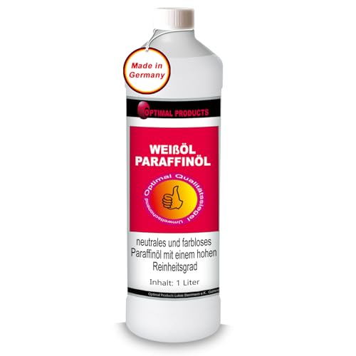 Optimal Products Paraffinöl 1L I Hoch raffiniertes, neutrales & farbloses Mineralöl mit einem hohen Reinheitsgrad I Nicht toxisches Paraffin I Weißöl von Optimal Products die bessere Lösung