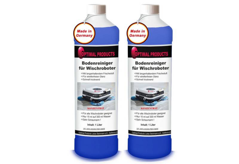 Optimal Products die bessere Lösung Bodenreiniger für Wischroboter Fussbodenreiniger (Set, [- 2 x 1 Liter Konzentrat mit frischeduft) von Optimal Products die bessere Lösung